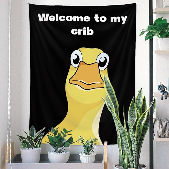 Jhdstore Funny Tapestries Welcome To My Crib Flag Funny Tapestry 3x4Ft Indoor Outdoor Wall Art Tapestry for Bedroom Teens Room Decoration Living Room Bedroom Decorations Cool Stuff for Your Room