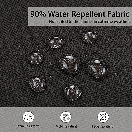 Magpie Fabrics Patio Tufted Seat Cushions 19"x19" with Ties, 2 Pack, U-Shape Waterproof Outdoor/Indoor Chair Pads for Garden Dining Office, Tatami Floor Pillow Meditation(Black Olefin)