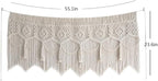 Macrame Wall Hanging Boho Woven Tapestry Valance Window Kitchen Macrame Curtain Door Divider Decoration Bedroom Home Macrame Curtains 55.1" Wx23.6 L