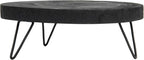 Creative Co-Op Decorative Paulownia Wood Pedestal, Black, 11"