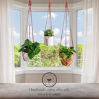Set of 3 Macrame plant hanger for pots 4-10” live plants indoor and outdoor decor hanging plant holder Boho décor Plant stand Indoor plant shelf for Hanging planter for plant pots (Cafe Latte)