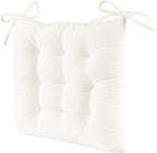 HLOVME Corduroy Chair Cushion with Ties Ultra Soft Warm Floor Cushion for Kids Reading Nook Comfortable Square Seat Cushion for Adult 15.7”x15.7” Set of 2, White