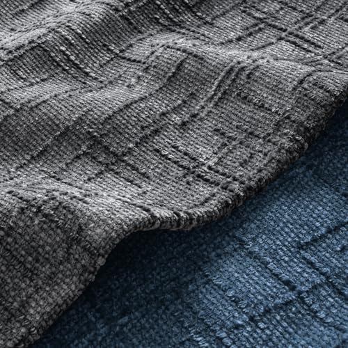 MIULEE Textured Throw Pillow Covers Thick Chenille Decorative Pillows Dark Grey 20x20 Inch Set of 2 Modern Boho Farmhouse Home Decor Neutral Cushion Covers for Couch Sofa Living Room Bedroom - color: Dark Grey, size: 20" x 20" (Pack of 2)