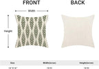 BETGINY Sage Green Boho Pillow Covers 18 x 18 Inch Pack of 2, Bohemian Ethnic Herringbone Pattern Decorative Throw Pillow Covers Vintage Linen Farmhouse Outdoor Pillowcase for Bedroom Home Sofa Decor