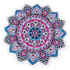 Benefeet Sox Large Mandala Beach Towel Round Microfiber Circle Beach Towels Bohemian Roundie Beach Blanket Quick Dry Beach Throw Blanket Sand Free Pool Towels, 59 Inches Blue Pink - color: Mandala, Blue Pink
