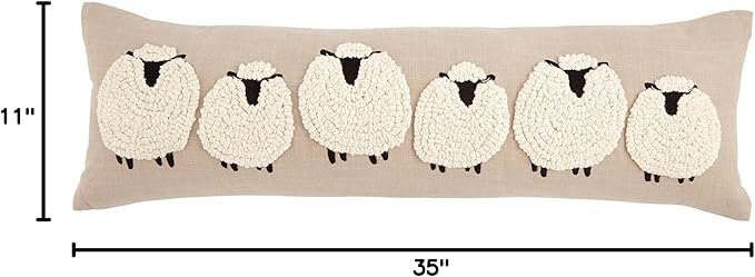 Mud Pie Long Sheep Pillow, 35" x 11"