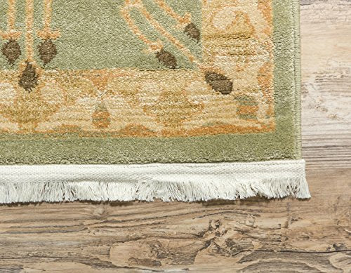Unique Loom Edinburgh Collection Area Rug - Canmore (5' 1" x 8' Rectangle, Light Green/ Cream) - color: Light Green/Cream, size: 5'1" x 8' (Rectangular)