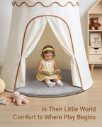 Thick Round Baby Play Mat for Floor,47 Inch Playpen Mat Foam Mats,Soft Support & Plush Feel Play Tent Mats for Infant,Kids,and Toddler Crawling,Non-Slip Back for Kids Indoor Playhouses(Light Grey)
