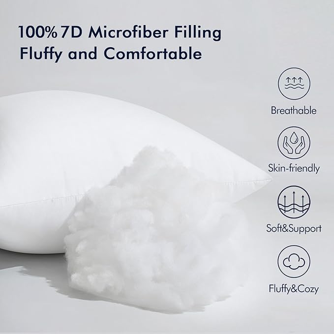 MIULEE Throw Pillow Insert Premium Pillow Stuffer Sham Rectangle Form for Decorative Cushion Bed Couch Sofa 20x36 Inch
