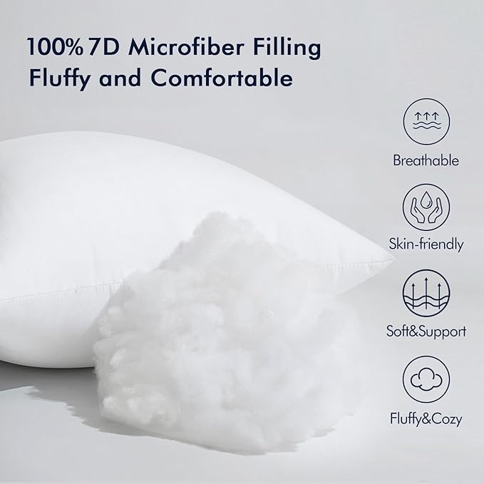 MIULEE Throw Pillow Insert Premium Pillow Stuffer Sham Square for Decorative Cushion Bed Couch Sofa 14x14 Inch