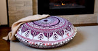 INDIAN CRAFT CASTLE Meditation Floor Pillow Cover, Large Pillows Cover Seating for Adults and Kids, Bohemian Cushion Cover for Fireplace Yoga Living Room Sitting 22 Inches (Pink)
