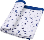 Starry Sky Muslin Stroller Blanket - Silky Soft and Breathable Summer Blanket for Toddler - Oversized 47" x 47" - 2 Layers Muslin Baby Blanket for Baby Gir and Boy (Starry Sky)