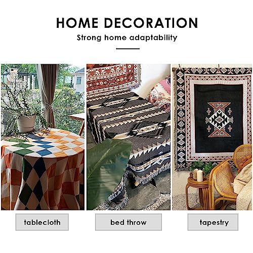 LumiSyne Cotton Woven Throw Blanket With Tassel Bohemian Tribal Ethnic Style Geometric Pattern Aztec Navajo Blanket Decorative Throw For Sofa Bed Armchair Camping Tapestry Tablecloths Carpet 160x130cm - color: Graffiti