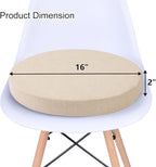 Tromlycs Round Chair Seat Cushion Pad 16 inch for Circle Stool Chairs Non Slip Decorative Foam Cushion Pillow, 1 Piece, 16 x 16 inches, White Beige