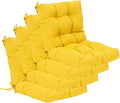 QILLOWAY Outdoor Seat/Back Chair Cushion Tufted Pillow, Spring/Summer Seasonal Replacement Cushions - Pack of 4 (Yellow)
