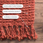nuLOOM 5x8 Daniela Jute Tassel Hand Woven Area Rug, Brick, Solid Chunky Farmhouse Design, Natural Fiber, For Bedroom, Dining Room, Living Room, Hallway, Office, Entryway - color: Brick, size: 5' x 7'6" (Rectangular)
