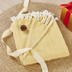 Herringbone Knitted Two Tone Throw Blankets with Braided Tassel Fringe, Boho Farmhouse Lightweight Turkish Throw Blanket for Couch Bed Sofa, Picnic, Yoga, Outdoor Blanket, 50 x 60 Inch, Yellow - color: Yellow
