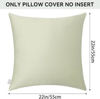 Thmyo 4-Pack 100% Cotton Comfortable Solid Decorative Throw Pillow Case Square Cushion Cover Pillowcase Sublimation Blank Pillow Covers DIY Throw Pillowcase for Sofa Bedroom(22x22 inch/ 55x55cm,Beige)