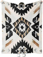 Aztec Throw Blanket, Boho Geometric Pattern, Southwest Blankets Fuzzy Gifts for Sofa Couch Bedroom (50" x 40")