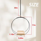 2Pcs Black Plant Hanger with Wood Base, Hanging Window Planter Boho Macrame Hanging Plant Holders, for Window Indoor Outdoor Room Ceiling Home Decorations