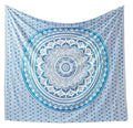 Popular Handicrafts Tapestry Wall Hanging Hippie Mandala Bohemian Hippy Intricate Indian Tapestries Bedspread 90 x 108 Inches (230cm x 270cm) Blue Ombre
