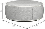 Inflatable Pouf Ottoman, 21x10 Inches Stuffed Chenille Ottoman with Inflatable PVC Liner, Foot Rest with Portable Handle, Round Floor Pillow for Living Room, Bedroom, Kids Room