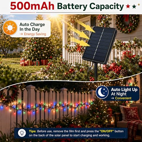 200 LED Solar Lights for Outside, 20FT Multicolor & Warm White Solar Fairy String Lights Outdoor with 11 Lighting Modes, Firecrackers Twinkle Light Waterproof for Garden Patio Christmas Party Decor - color: Multicolor & Warm White, size: 200LED*1pc-solar