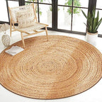 Savi Home Hand Woven Jute Braided Rug, 6' Round - Natural, Reversible Area Rugs for Living Room, Farmhouse, Kitchen, Handcrafted 6 Feet Round Area Rugs - Natural - color: Natural, size: 6' (Round)