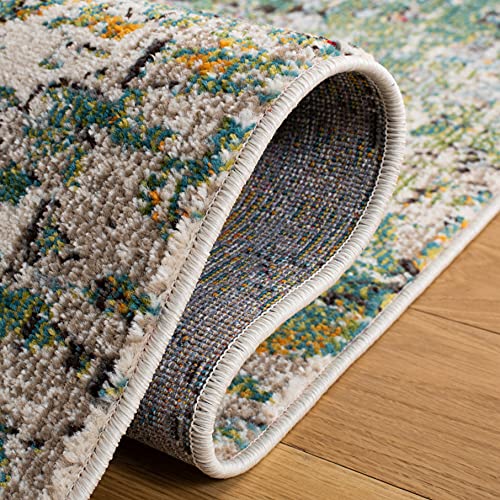 SAFAVIEH Madison Collection Runner Rug - 2'2" x 6', Green & Turquoise, Modern Abstract Design, Non-Shedding & Easy Care, Ideal for High Traffic Areas in Living Room, Bedroom (MAD460Y) - color: Green/Turquoise, size: 2'2" x 6' (Runner)