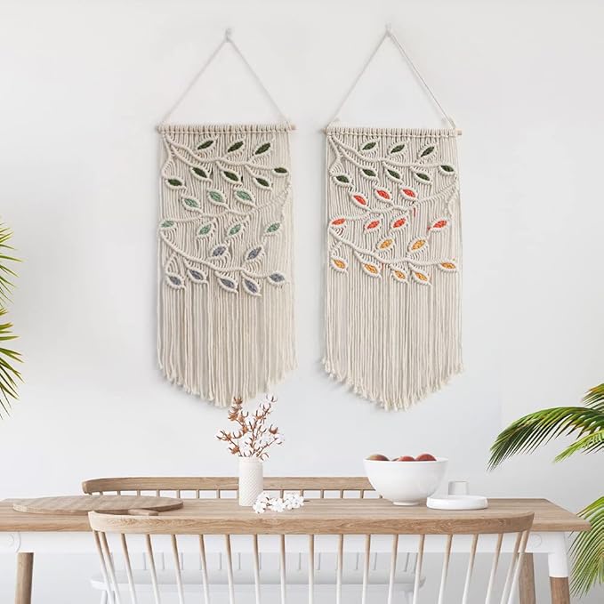 BMIDRUT Macrame Hanging Tapestry Boho Hand Woven Tapestries Dream Catchers Boho Wall Art Decor Home Wall Decor Wall Pediment 16x30 Inch