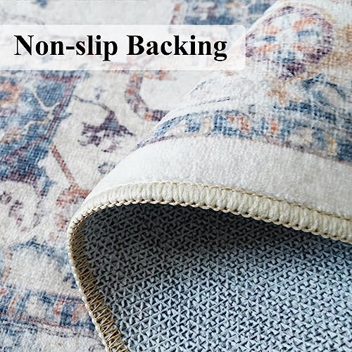 Hallway Washable Runner Rug - 2x3 Kitchen Rugs Entryway Rug Runner Vintage Soft Floor Mat Non Slip Indoor Farmhouse Carpet for Bathroom Living Room Bedroom (2 X 3, Brick) - color: Brick, size: 2' x 3' (Rectangular)