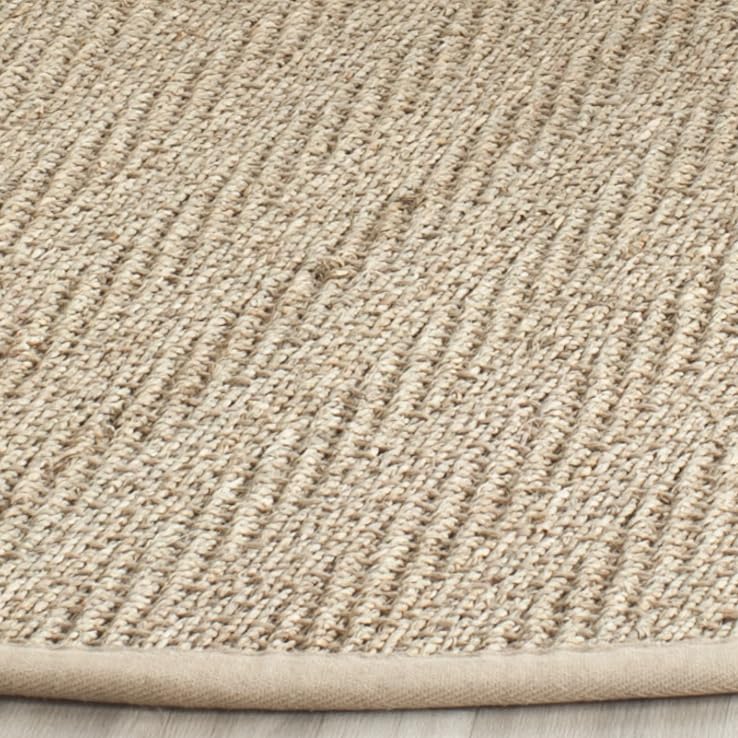 Safavieh Area Rug 6x8 - Natural Fiber Collection - Natural & Beige, Seagrass, Herringbone Pattern with Border (NF115A) - color: Natural/Beige, size: 6' x 8' (Rectangular)