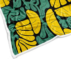 Boho Abstract Colorful Floral Throw Blanket, Vintage Retro Patchwork Yellow Green Flower Botanical Geometric Aesthetic Groovy Flannel Throw Blanket for Chair Bed Sofa Couch, 60X70IN