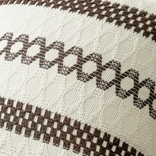 MIULEE Set of 2 Dark Brown Boho Decorative Pillow Covers 18x18 Inch Farmhouse Rustic Couch Throw Pillows Modern Spring Cotton Cushion Covers Retro Cute Macrame Woven Home Decor for Bed Sofa Chair - color: Dark Brown, size: 18" x 18" (Pack of 2)