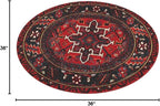 SAFAVIEH Vintage Hamadan Collection Area Rug - 3' Round, Red & Multi, Traditional Persian Design, Non-Shedding & Easy to Clean, Ideal for Living Room, Bedroom, Dining Space (VTH211A)