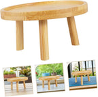 Yardwe Wooden Plant Stand Boho Decor Indoor Plant Holder Multi-use Flowerpot Tray