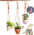 Set of 3 Macrame plant hanger for pots 4-10” live plants indoor and outdoor decor hanging plant holder Boho décor Plant stand Indoor plant shelf for Hanging planter for plant pots (Autumn Glow)