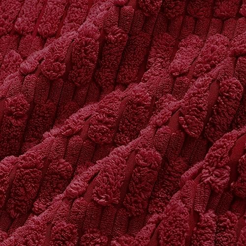 Fancy Homi Decorative Throw Pillow Covers for Bed Couch Bedroom Bench, Soft Corduroy Solid Pillow Case, Rustic Farmhouse Boho Room Decor,20" x 12" (Pack of 1),Burgundy - color: Burgundy, size: 20" x 12" (Pack of 1)