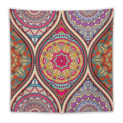 HZOHNAGO Mandala Tapestry Boho Retro Geometry Ethnic Tribes Pattern Printed Wall Tapestry Colorful Wall Hanging for Bedroom Living Room Dorm 60" W x 60" H - color: Style-10, size: 60"L x 60"W