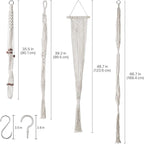 Flexzion Hanging Macrame Plant Holder - 4-Set Pot Hangers for Plants, Boho Hanging Planters for Indoor Use, Handwoven Cotton Rope Plant Hanger Set with C & S Hooks (Plant & Pot Not Included)