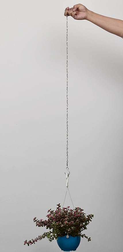 Chain for Hanging Plants,35 Inch Silver Hanging Chain,Hanging Basket Chain Kits with Hooks for Bird Feeder Hanging Planter Porch Wind Chime (Silver, 35 Inch-2PCS)