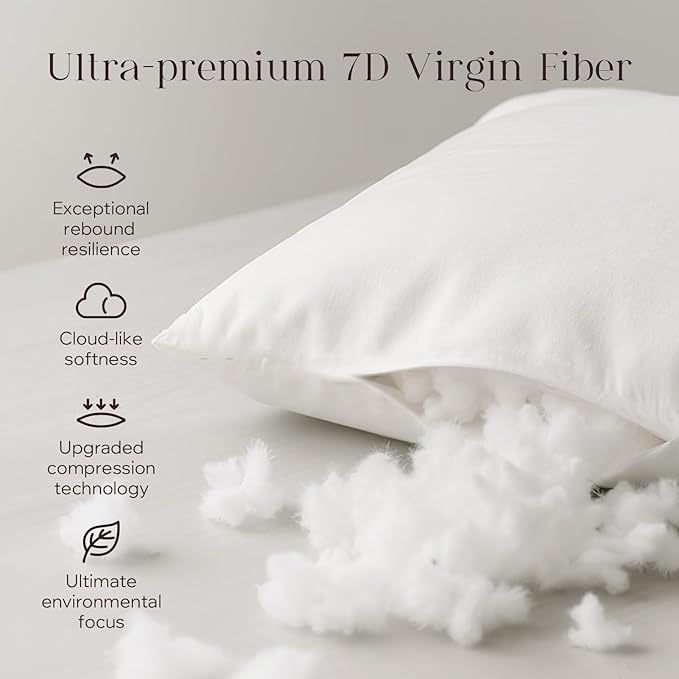 Phantoscope Pillow Inserts, Hypoallergenic 100% Virgin Fiber Square Form Microfiber Throw Pillow Inserts Couch Bed Pillows, 24x24 Inch (Pack of 2)