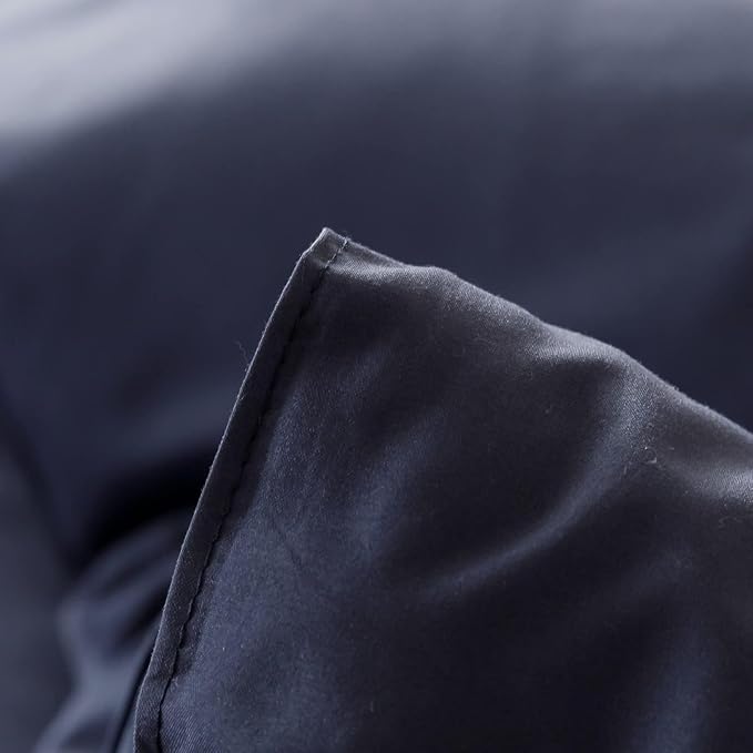 ROSGONIA Oversized King Comforter 120x120, 3pcs Super King Comforter (1 Navy Blue Comforter & 2 Pillowcases) Lightweight Warm Bedding Blanket Quilts