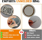 Ewparts Multi Size Metal Rings for Crafts 60 Pack Macrame Metal O Ring 3mm Thick None Welded Craft Rings for Sewing,Dog Leash,Dog Collor,Macrame Plant Hanger,Jewelry Making,Curtain,Keychain,Lanyard
