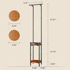 Plant Stand Indoor Outdoor - Heavy Duty Metal 2-tier Hanging Plant Holder Space-Saving Iron Plant Stands Tall Plant Shelf for Living Room Garden Balcony（Rustic Brown and Black）