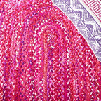 SAFAVIEH Braided Collection Area Rug - 3' x 5' Oval, Pink & Fuchsia, Handmade Country Farmhouse Reversible Cotton, Ideal for High Traffic Areas in Living Room, Bedroom (BRD452U) - color: Pink/Fuchsia, size: 3' x 5' (Oval)