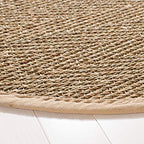 Safavieh Area Rug 6x8 - Natural Fiber Collection - Natural & Beige, Seagrass, Herringbone Pattern with Border (NF115A) - color: Natural/Beige, size: 6' x 8' (Rectangular)