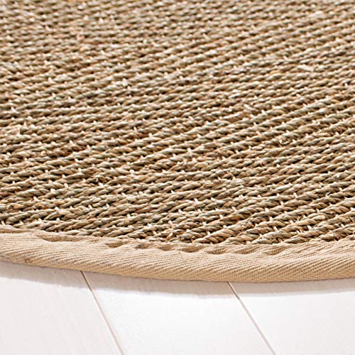 Safavieh Area Rug 6x8 - Natural Fiber Collection - Natural & Beige, Seagrass, Herringbone Pattern with Border (NF115A) - color: Natural/Beige, size: 6' x 8' (Rectangular)