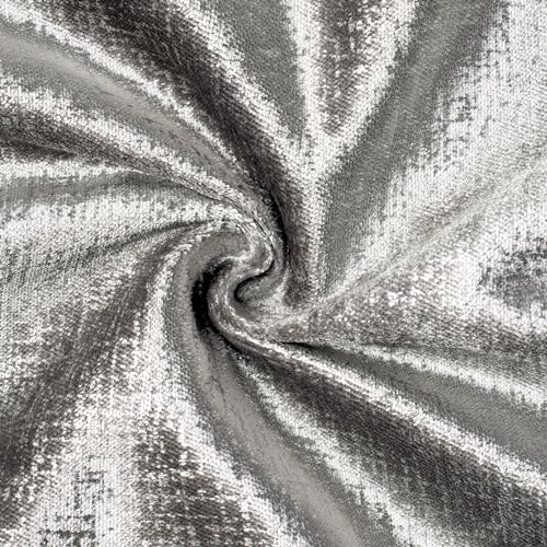 Phantoscope Pack of 2 Sparkling Velvet Decorative Solid Throw Decorative Pillow Cover Soft Silver Glitter Square Cushion Cover Pillowcase for Couch Bed and Chair, Gray, 12 x 20 inches, 30 x 50 cm - color: Gray and Silver, size: 20" x 12" (Pack of 2)