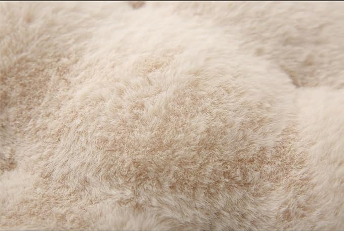 Large Floor Pillow Meditation Cushion Round Floor Cushions for Adults,Luxury Faux Fur Thick Floor Pillows for Sitting Put in Living Room Balcony Outdoor Tatami（Beige）
